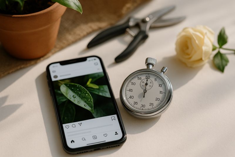 Social Media trotz wenig Zeit Stoppuhr